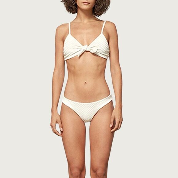 MARA HOFFMAN NWT Kay bikini bottom in Cream Size M - Picture 1 of 6